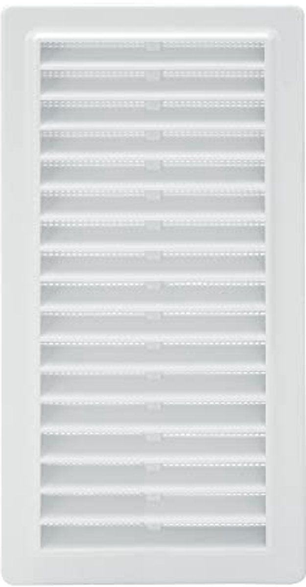 Kunststof Inbouw Ventilatierooster 25 x 12 cm met Gaasinzet