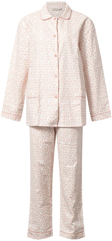 Lunatex - klassieke dames pyjama 641977 - flanel - pink egg - maat M