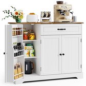 Xbro Keukenkast met 1 Lade en 3 Deuren – Buffetkast met Verstelbare Planken en Open Vak – Voor Keuken,Eetkamer of Woonkamer – 105 x 40 x 84 cm – Retro