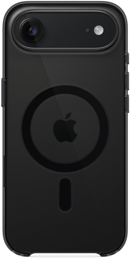 Zwarte iPhone SE hoes met MagSafe-logo en Apple-logo.