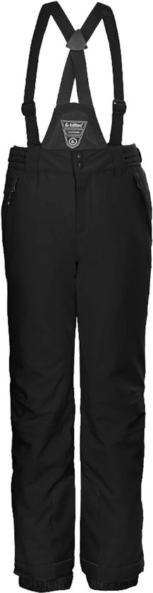 Killtec Ksw 77 Grls Pnts functionele skibroek voor meisjes, skibroek met afritsbare slabbets, sneeuwvanger en randbescherming, zwart, 152 EU