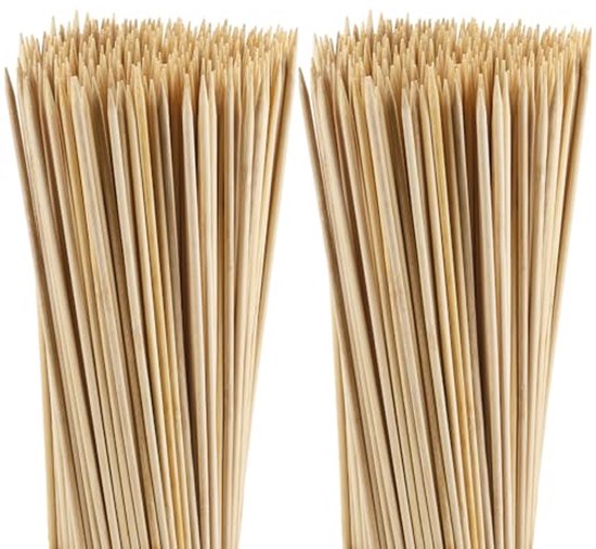 HANIUTTY Spiesjes van bamboe, 9 cm, 200 stuks bamboe cocktailspiesen voor aperitief, cocktailglazen en snoep, houten stokjes voor cocktails, grills, fruit en sandwiches