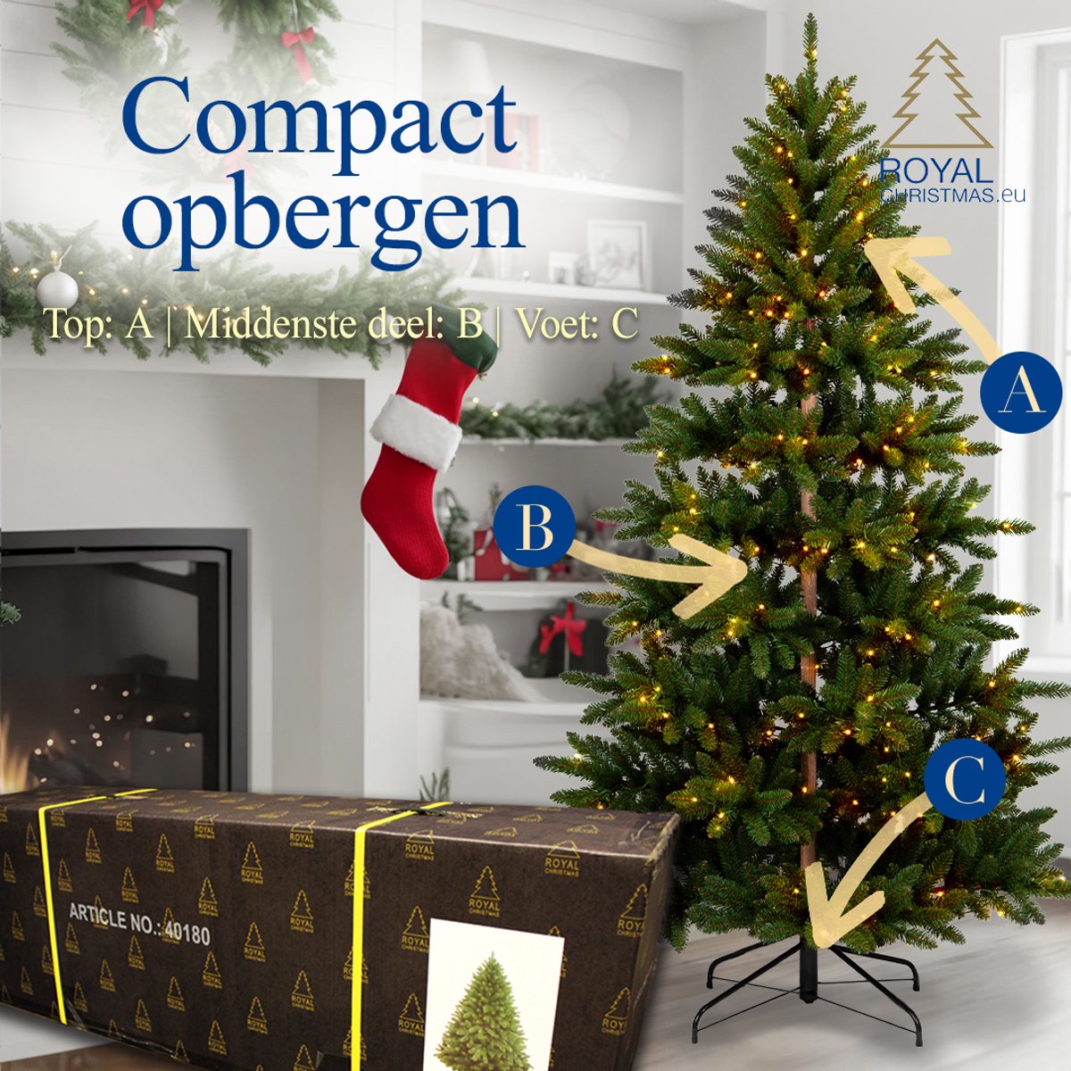 Royal Christmas Witte Kunstkerstboom Washington Promo 150cm met LED | Kerst | Phoenix verkoopt álles met korting