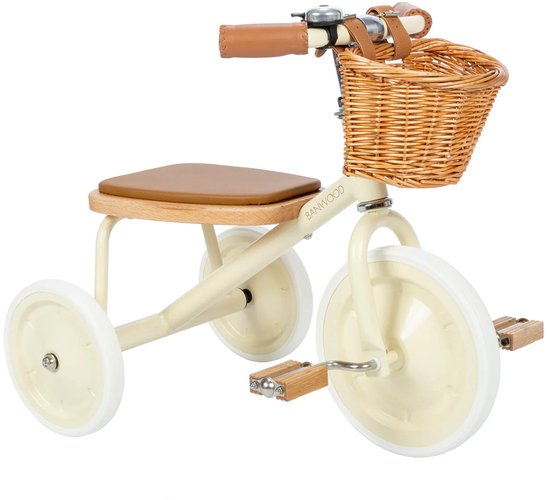 Banwood - Trike vintage - Driewieler met mandje - Cream - kinderfiets