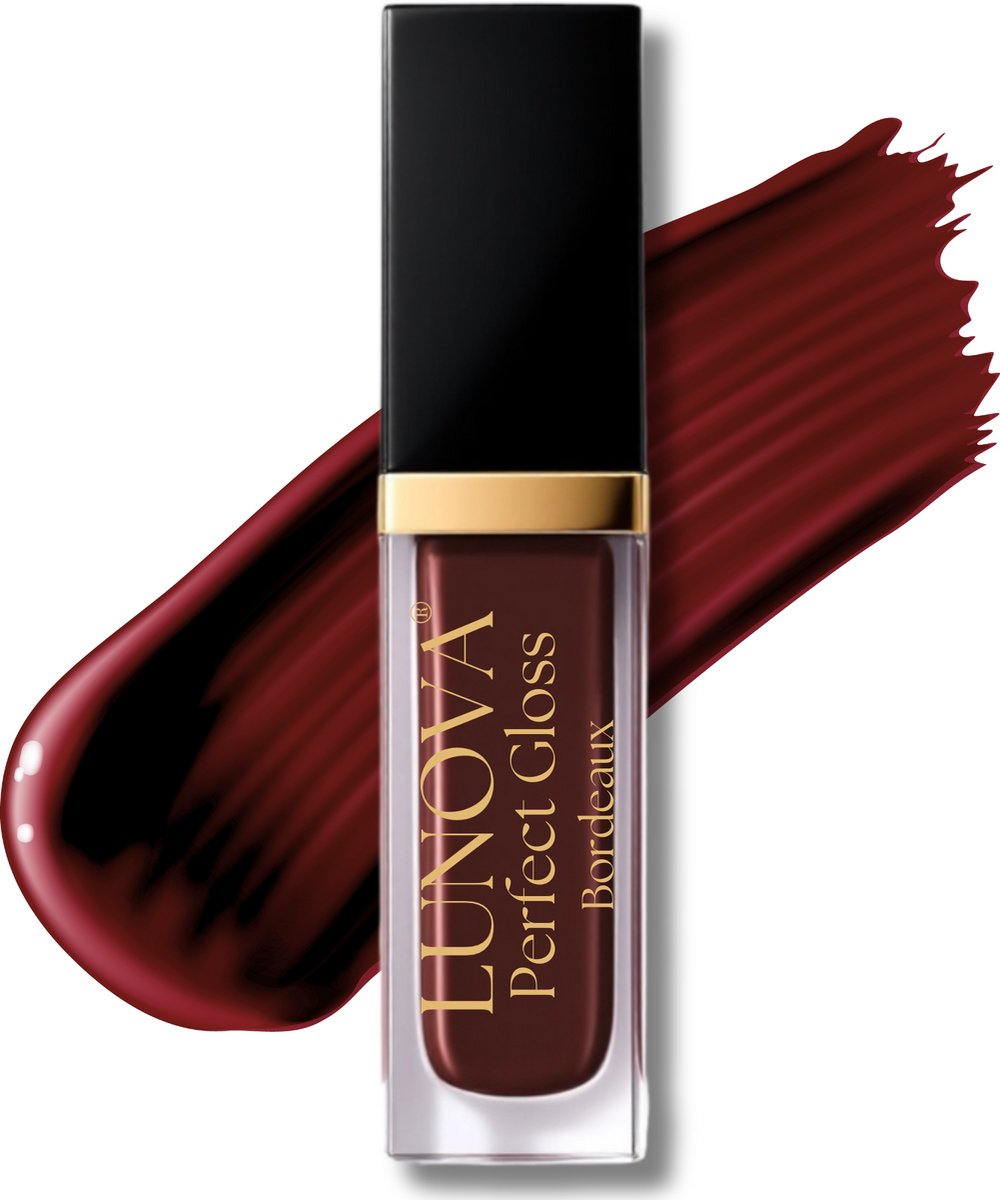 Lunova - Perfect Gloss – Lipgloss - Bordeaux - Prachtige diepe bruine wijnkleurige kleur - prachtige glans & pure hydratie in 1 swipe!