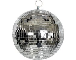 KIMU® Discobal Ø 20 cm Klein - Discobol Spiegelbol Zilver Spiegeltjes Disco Bal Bol - Kinderkamer Feestje Discolamp Decoratie Space Planeet Festival