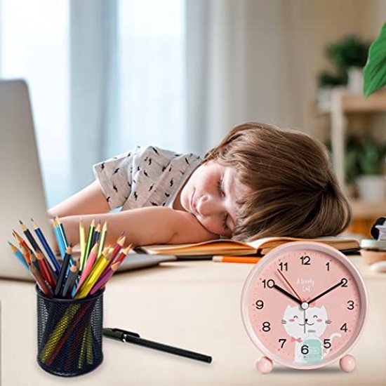 Kinderwekker met Nachtlampje - Stille en Schattige Wecker voor Kinderen, Perfect voor Slaapkamers en Reis van Decopatent — afbeelding 5