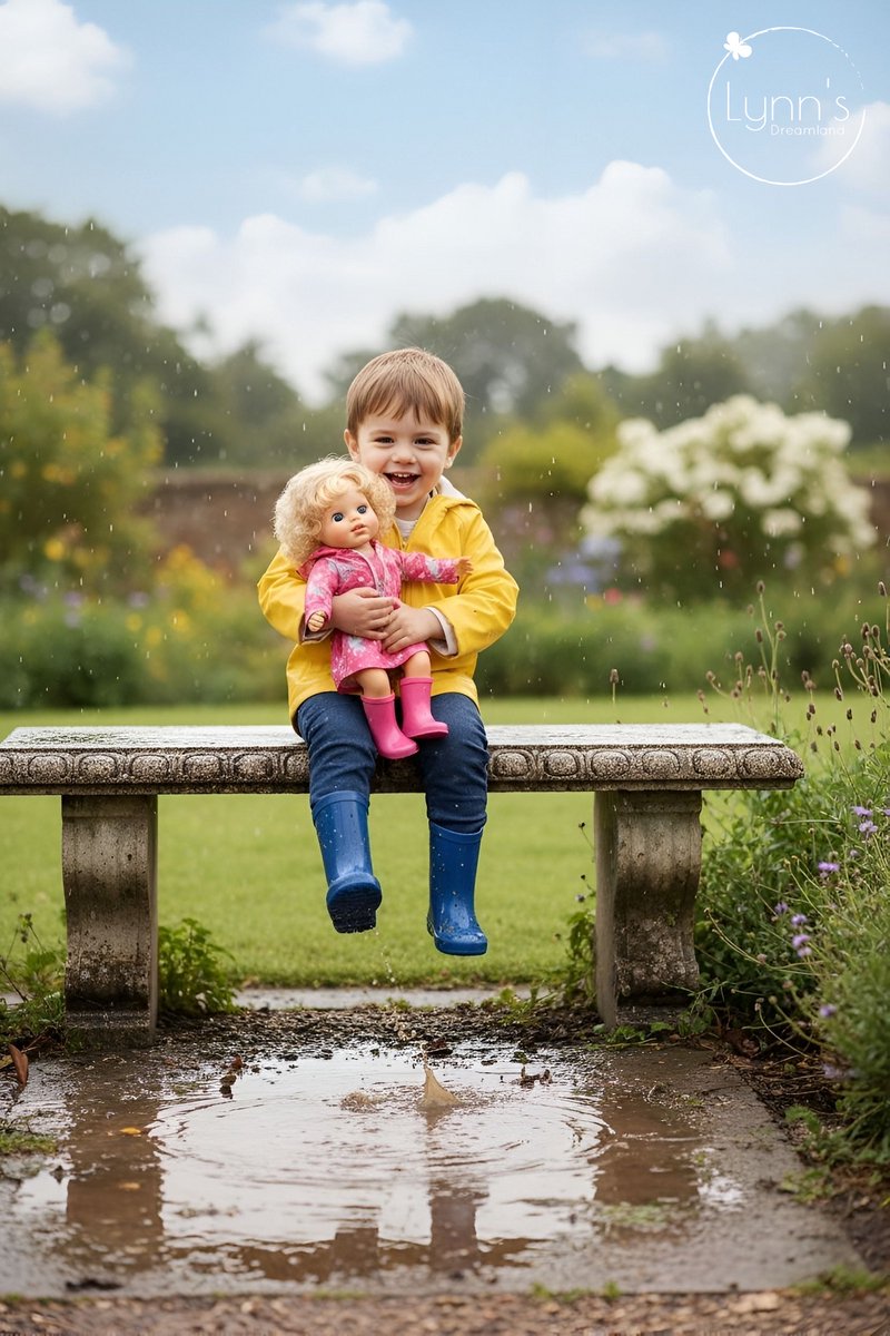 Poppenkleertjes voor babypop 43 cm - Roze eenhoorn regenjas - In cadeauzakje - Poppenkleding geschikt voor o.a. Baby Born pop — afbeelding 3