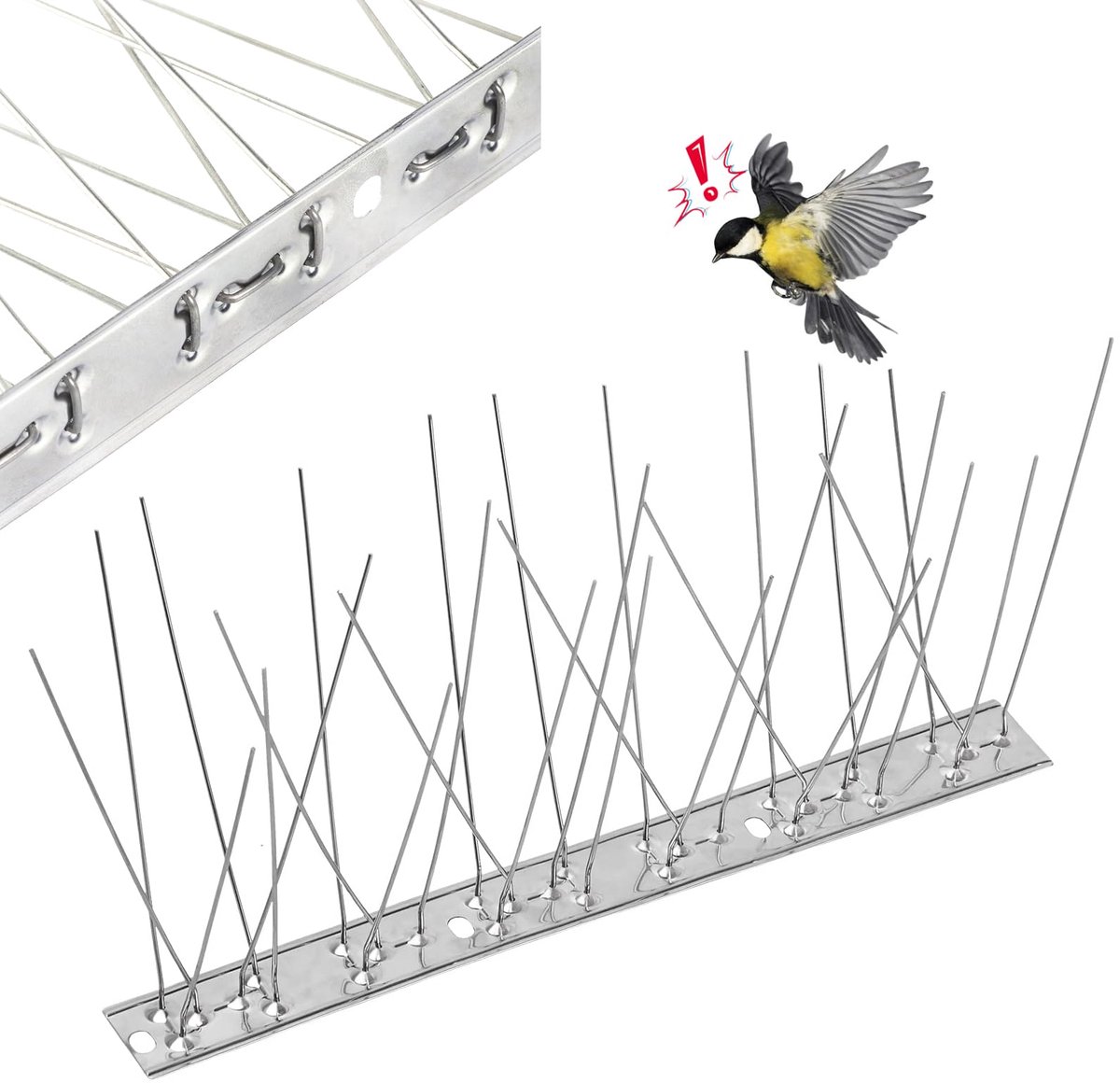 10pcs Pigeon Repellent Spikes, 25cm Stainless Steel Bird Spikes for Fence Wall Spikes, Garden Safety, Anti-Climbing, Balcony Roofs and Windows Bird Protection