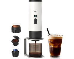 Cuhostki 1 Stuk Draagbaar Koffiezetapparaat - Witte Draagbare Espresso Apparaat - 3-in-1 Capsule Koffiemachine Met Statief En Fluweelenzak