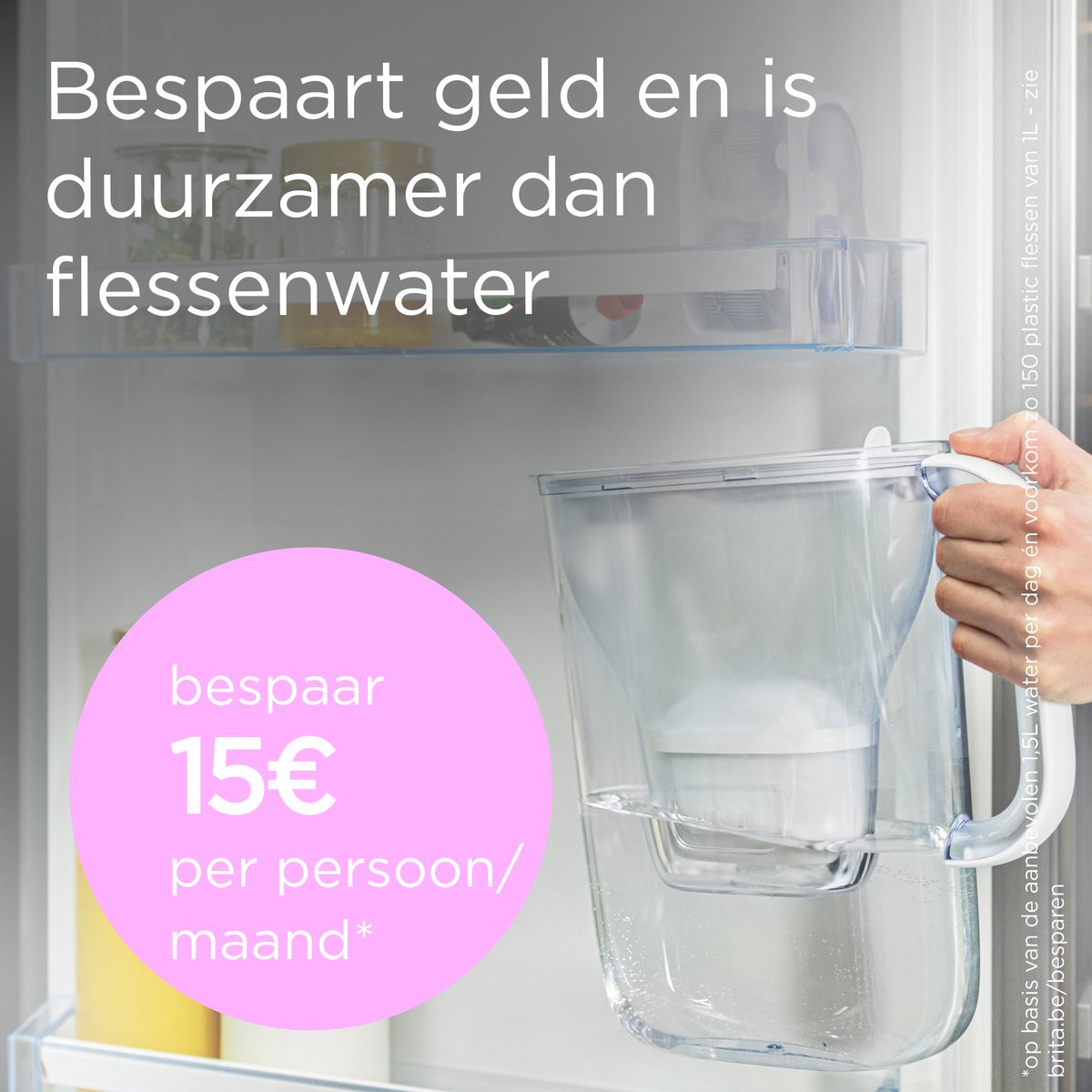 BRITA waterfilterkan Style Essential Blauw (2,4L) incl. 6x MAXTRA PRO Pure Performance - past in de koelkast, met Smart LED Light & klapdeksel, wordt verzonden in een duurzame verpakking — afbeelding 5