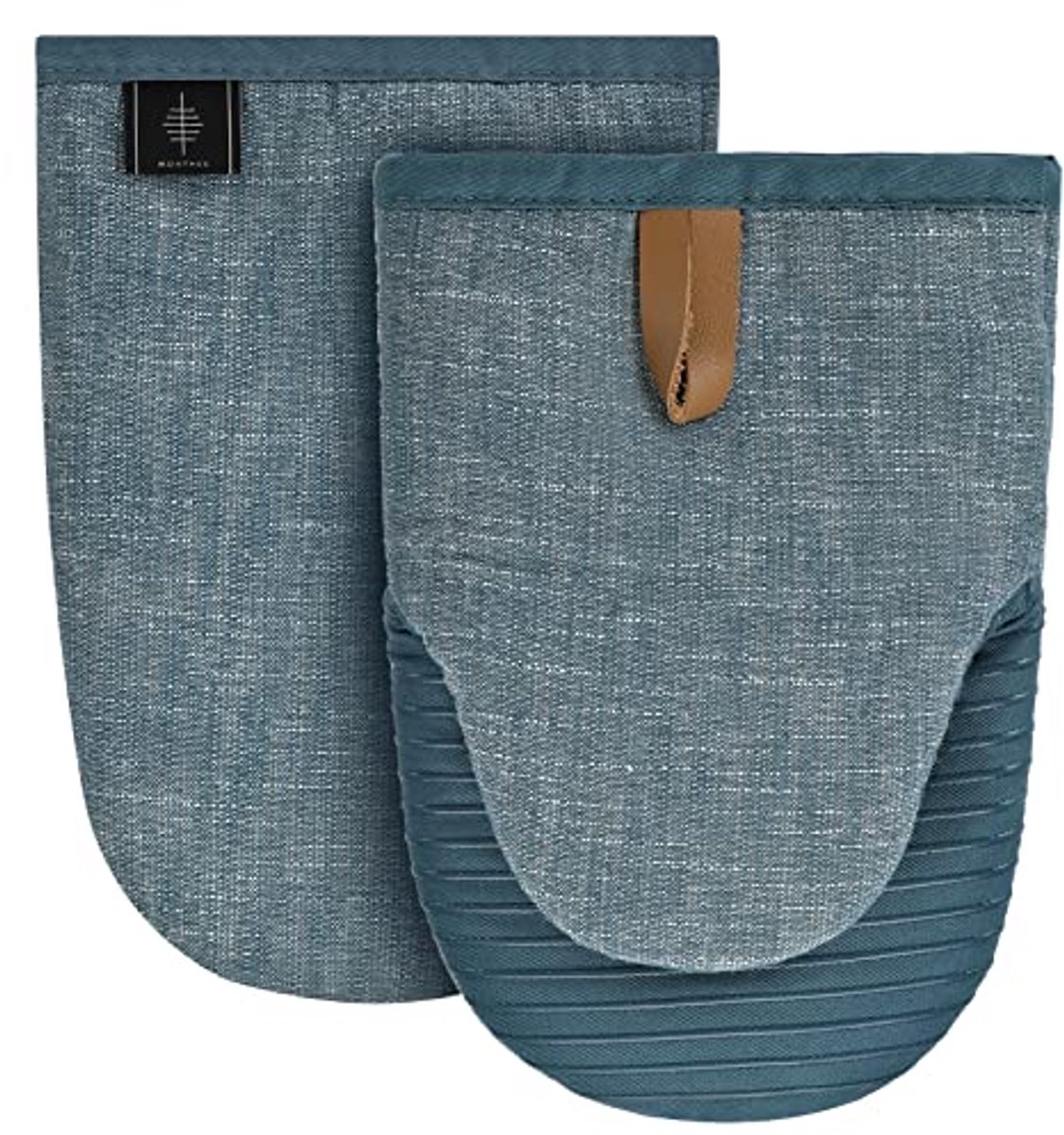 Hittebestendige Mini-Ovenhandschoenen met Antislip Siliconen - Set van 2, Blauw