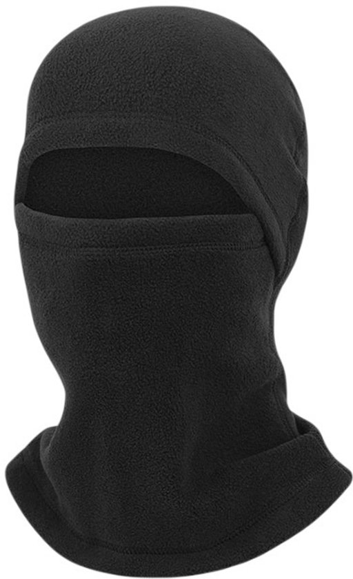 Bonnet coupe-vent et chaud pour le cyclisme et le ski en automne et en hiver avec masque et tour de cou, bonnet polaire coupe-vent unisexe pour temps froid, Zwart