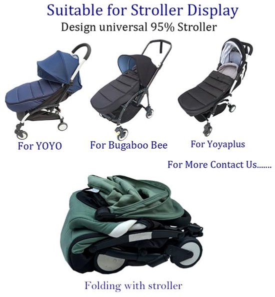 Universele baby kinderwagen voetenzak - Warme fleece en waterdichte stof - Inclusief draagtas en machinewasbaar van Merkloos — afbeelding 2
