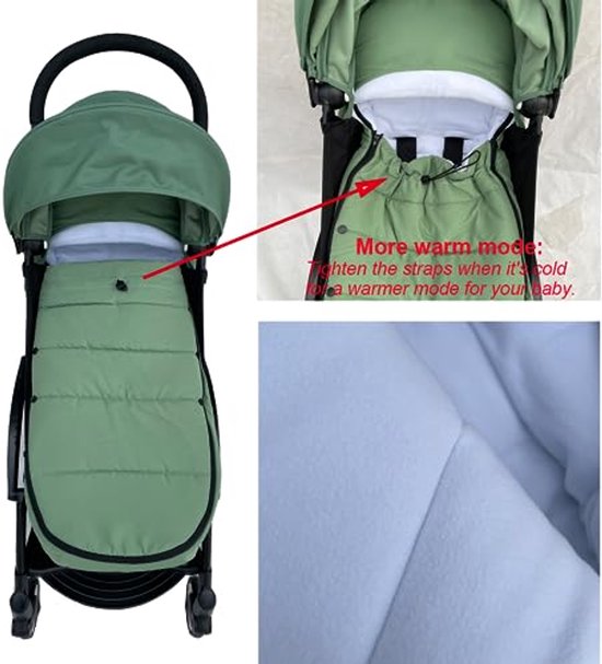 Universele baby kinderwagen voetenzak - Warme fleece en waterdichte stof - Inclusief draagtas en machinewasbaar van Merkloos — afbeelding 4