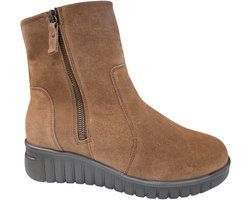 Hartjes Suede Bruine Enkellaarzen Dames - Bruin - 40