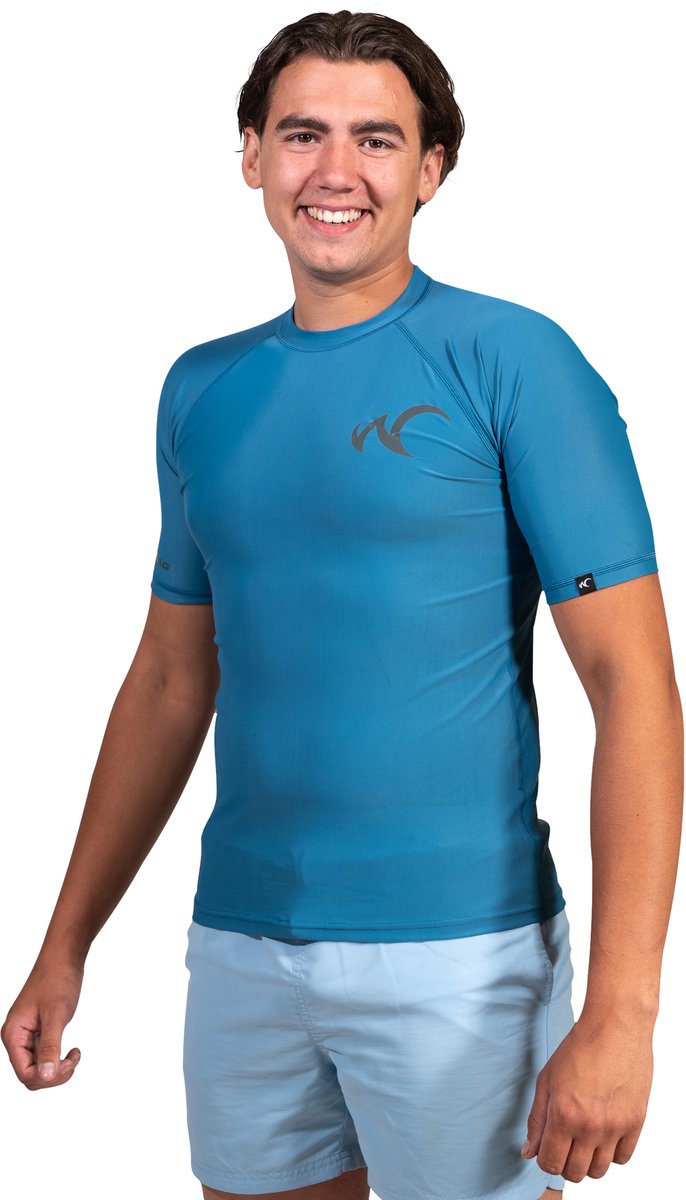 Watrflag Rashguard Barcelona - Heren - Blauw - UV beschermend surf shirt bodyfit L