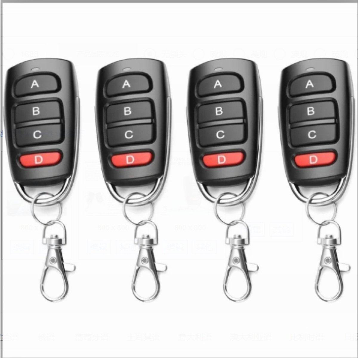 Sleutelhanger Afstandsbediening 4 Stks Universele Klonen Draadloze Afstandsbediening Sleutelhanger Voor Auto Garage Deur Gate 433.92MHz