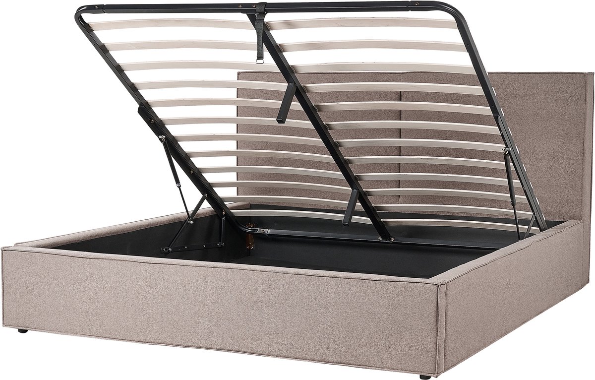 BELIANI MOISSAC - Bed - Taupe - 180 x 200 cm - Polyester