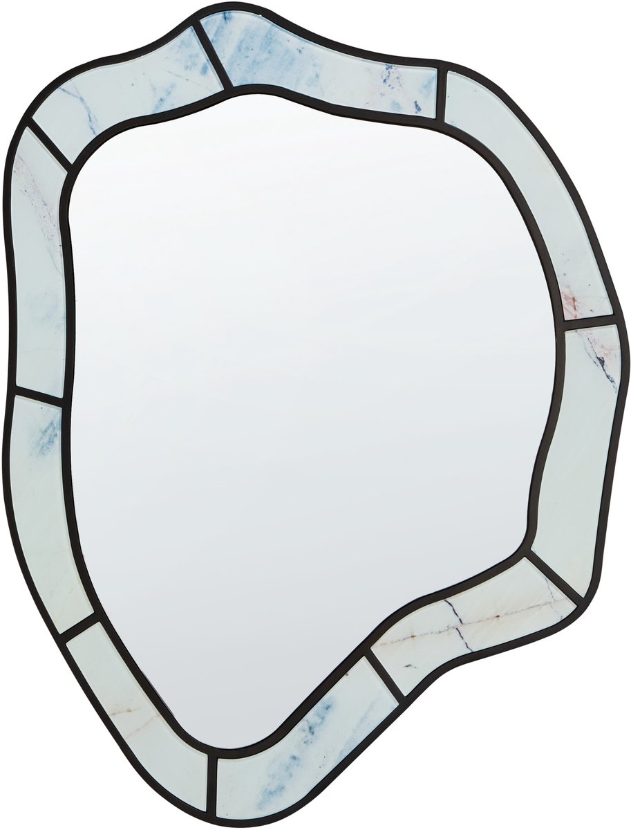Beliani LIVERDUN - Wandspiegel - Lichtblauw - Glas/MDF