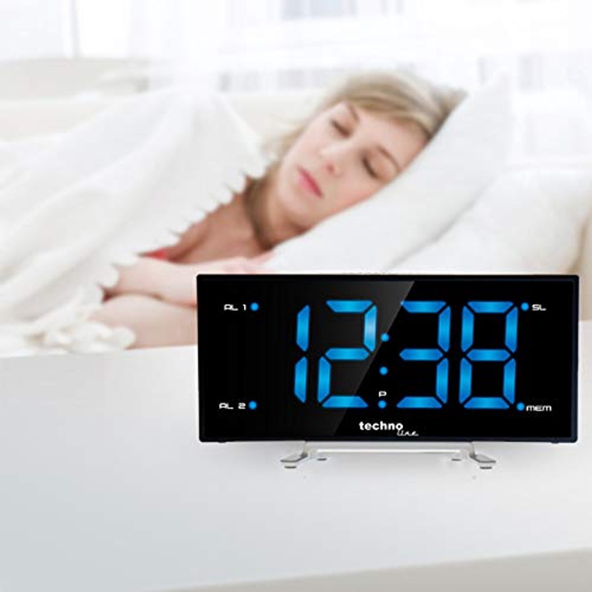 Radiowecker met Blauw LED-Display en FM-Radio