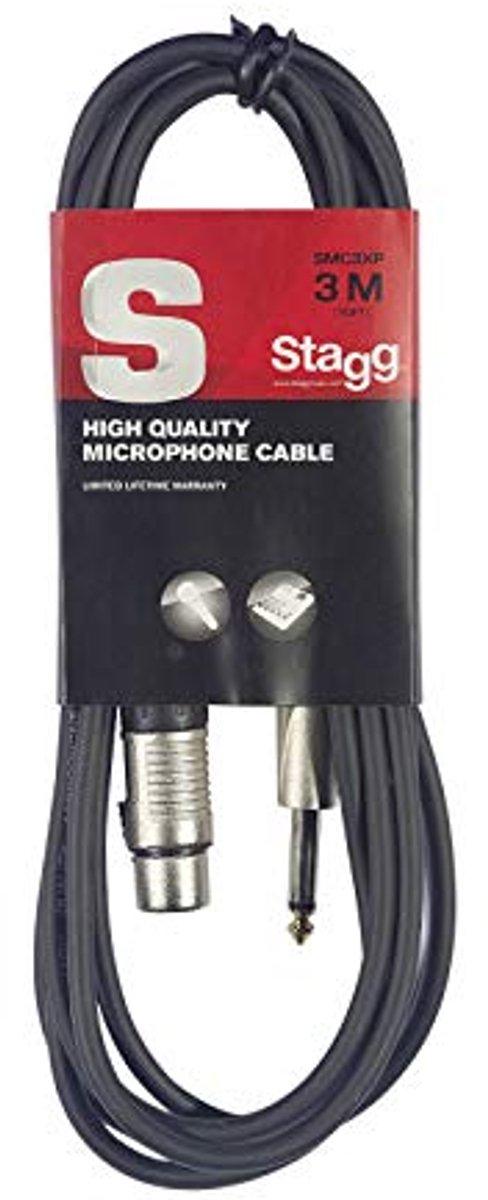 3m Studiokabel XLR naar Jack - Zwart