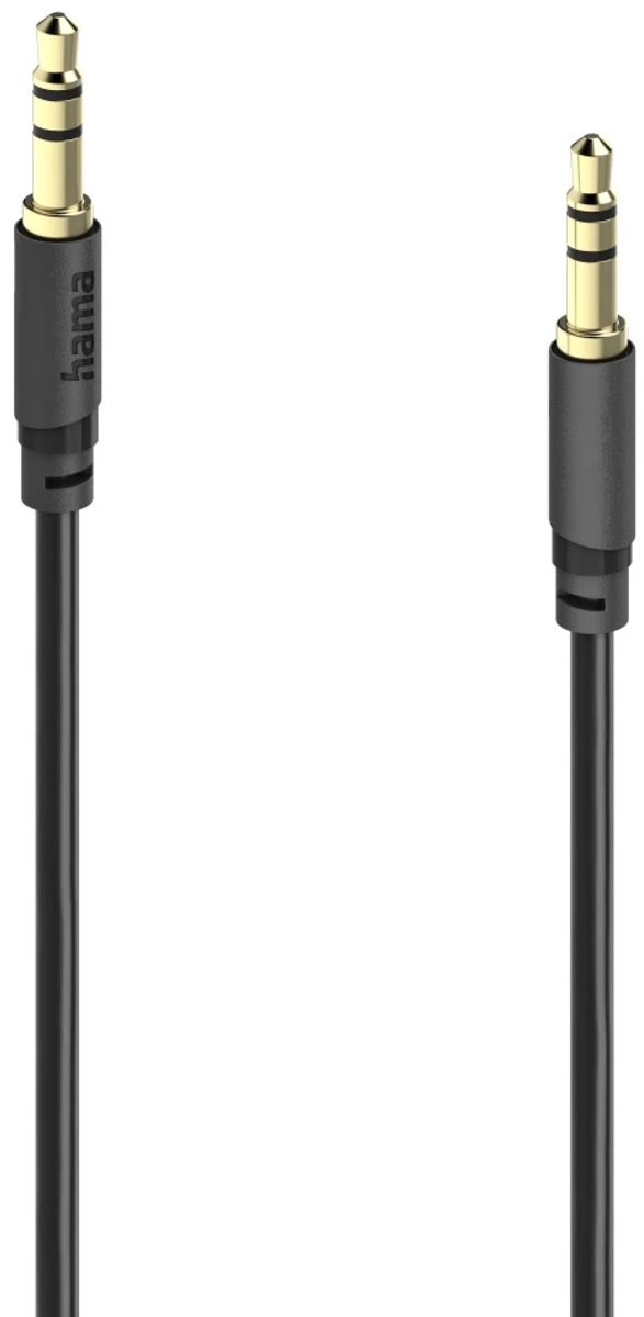 Hama 00202011 Jackplug Audio Aansluitkabel [1x Jackplug male 3,5 mm - 1x Jackplug male 3,5 mm] 0.5 m Zwart Vergulde ste