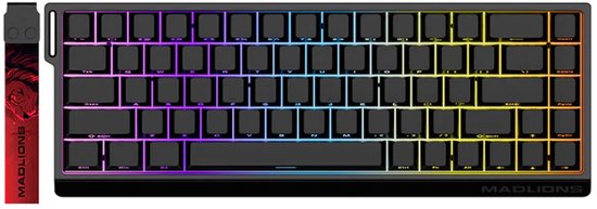 MADLIONS MAD 68 PRO - Hall Effect - 8000hz - 0.1ms - Aluminium - Magnetisch Toetsenbord - RGB - 68% - QWERTY - Gaming Toetsenbord - Magnetic Silver Switches - Zwart