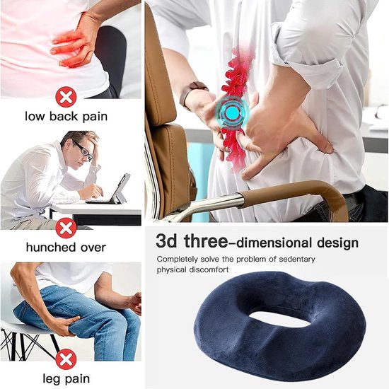 2 stuks opblaasbaar zitkussen, aambeien, donutkussen, opblaasbaar ringkussen, zachte zitring met pomp, orthopedisch zitkussen, orthopedisch rond kussen, voor auto's, banken, kantoren