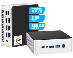 GMR Ultra Mini PC - Smart Computer – Snelle AMD Silver | Windows 11 Pro | 8GB RAM | 256GB SSD | USB-C | WiFi & Bluetooth | VESA Mount | Dual Monitor Support | 3 Jaar Garantie