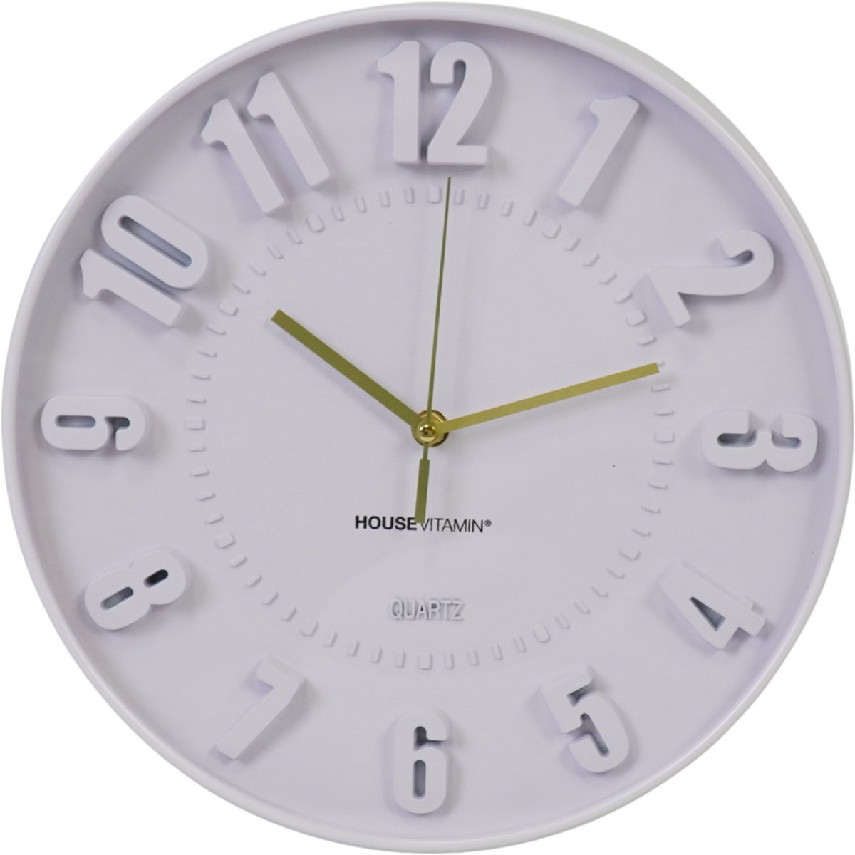 Housevitamin Wandklok – Lila – 30x30x4 cm – Rond – Met 3D Cijfers