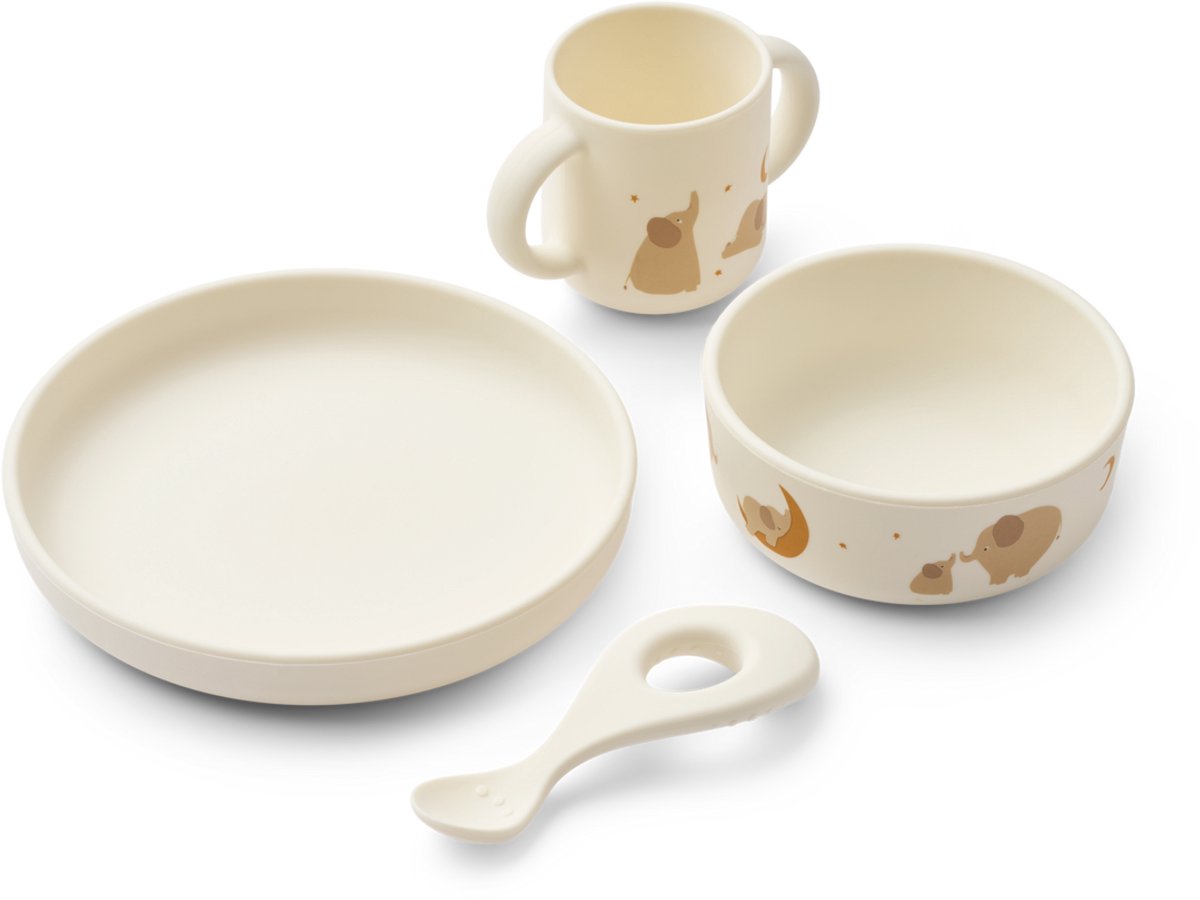 Liewood Kinderservies Set Vivi Elephant Creme