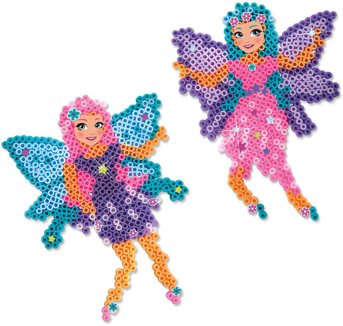 SES Creative - Beedz - Elfjes - 1200 Strijkkralen met Grondplaten en Glitter Stickers - Vanaf 5 Jaar — afbeelding 2