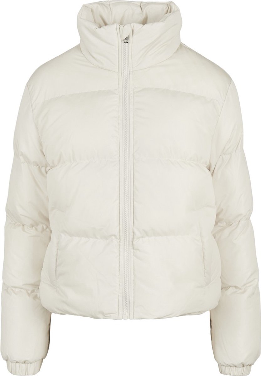 Urban Classics Ladies Short Peached Puffer Jacket whitesand Gewatteerd jack 4XL Creme
