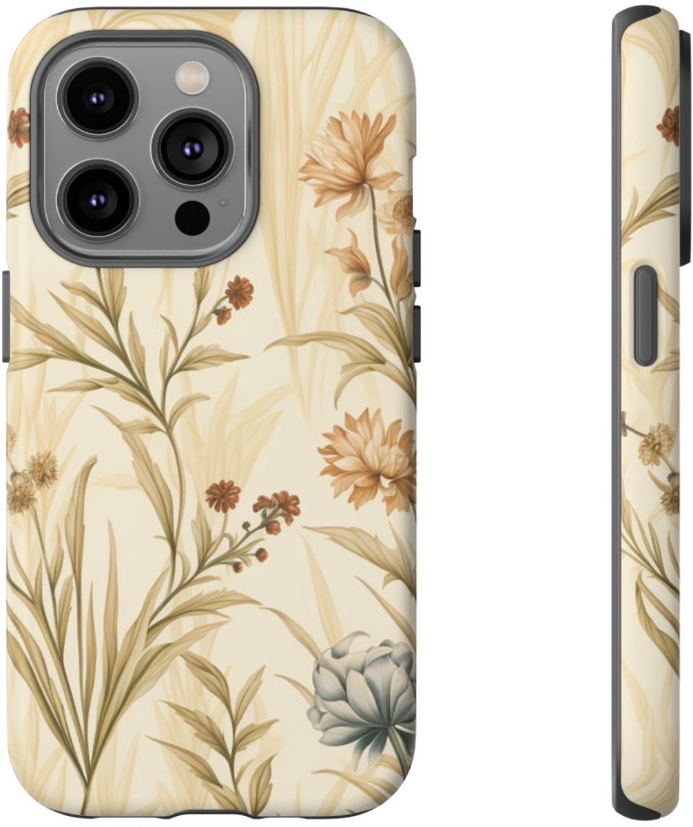 Gedroogde Grassen en Weideplanten Patroon – Telefoonhoesje Geschikt voor iPhone 14 Pro