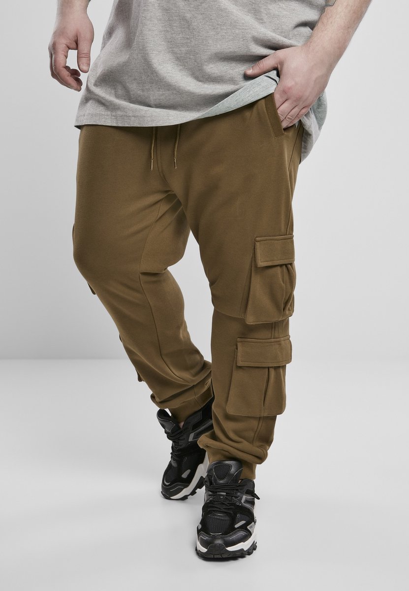 Urban Classics Double Pocket Terry Heren joggingbroek M Groen