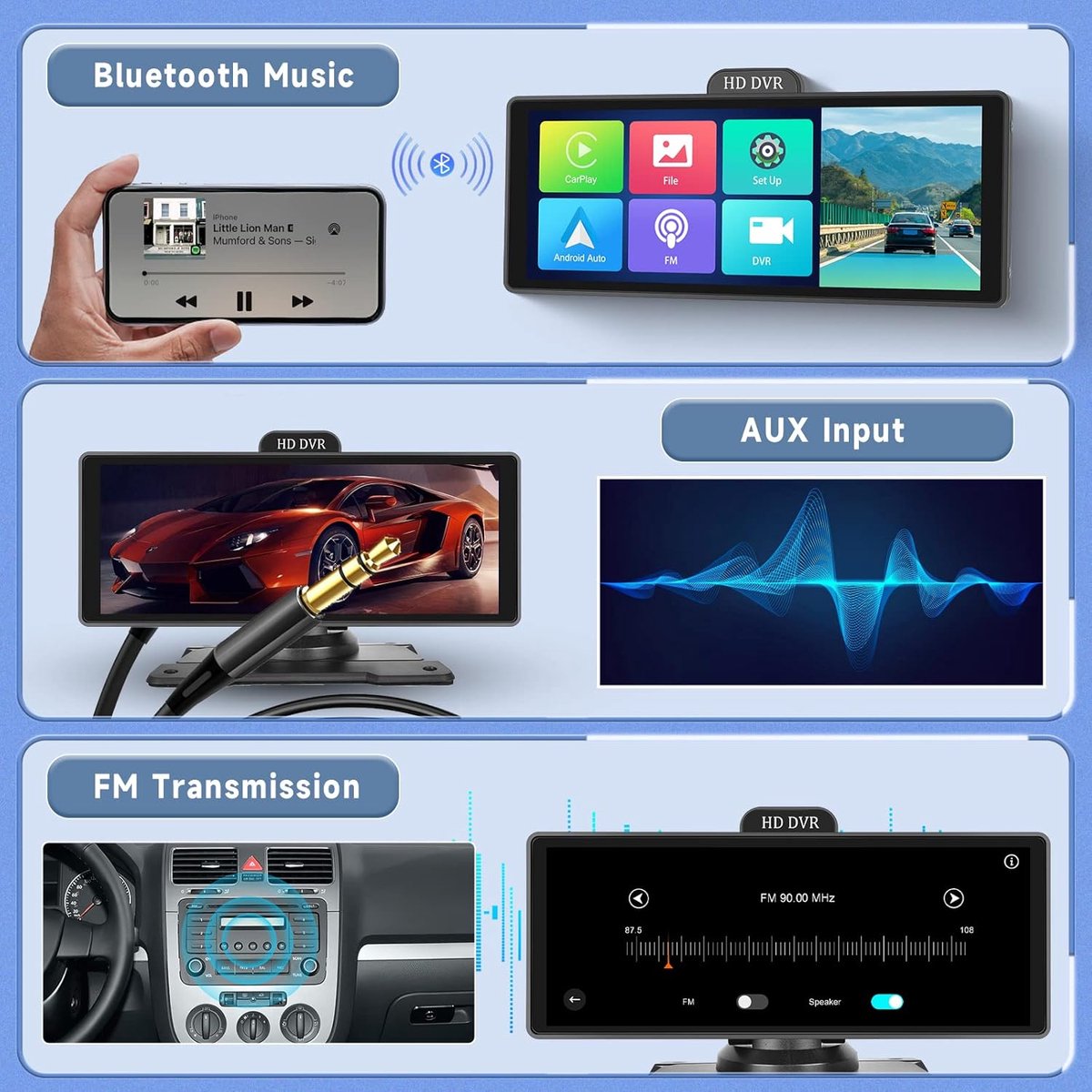 Dashcam voor auto voor en achter – Dual dashcam – Voor- en achtercamera – Autocamera – Full HD dashcam – Dashcam met nachtzicht – Dashcam met bewegingssensor – Groothoeklens – Parkeermodus – Loop recording – Dashcam met SD-kaart – foto 3