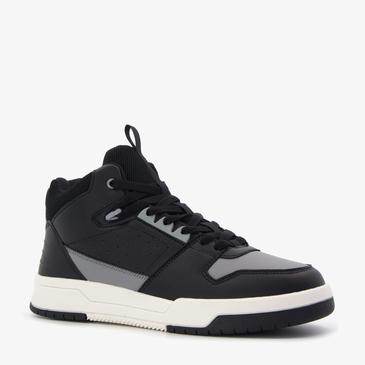 Blue Box hoge heren sneakers zwart met grijs - Maat 45