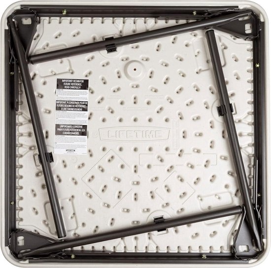 Kinderspeeltafel van kunststof en metaal - 61 x 61 x 54 cm wit - Lifetime Klaptafel & bijzettafel camping table van Kinder — afbeelding 4