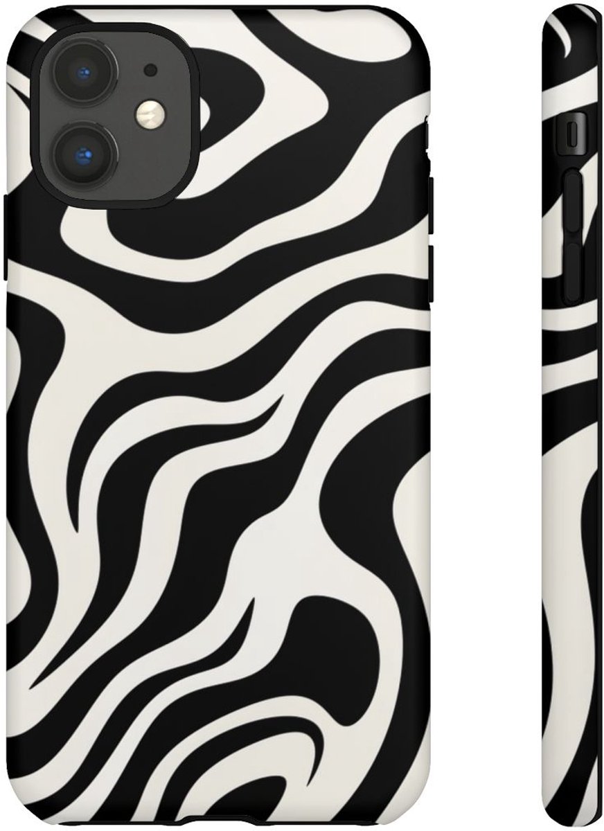 Zwart-Wit Abstract Zebra-Patroon – Telefoonhoesje Geschikt voor iPhone 11