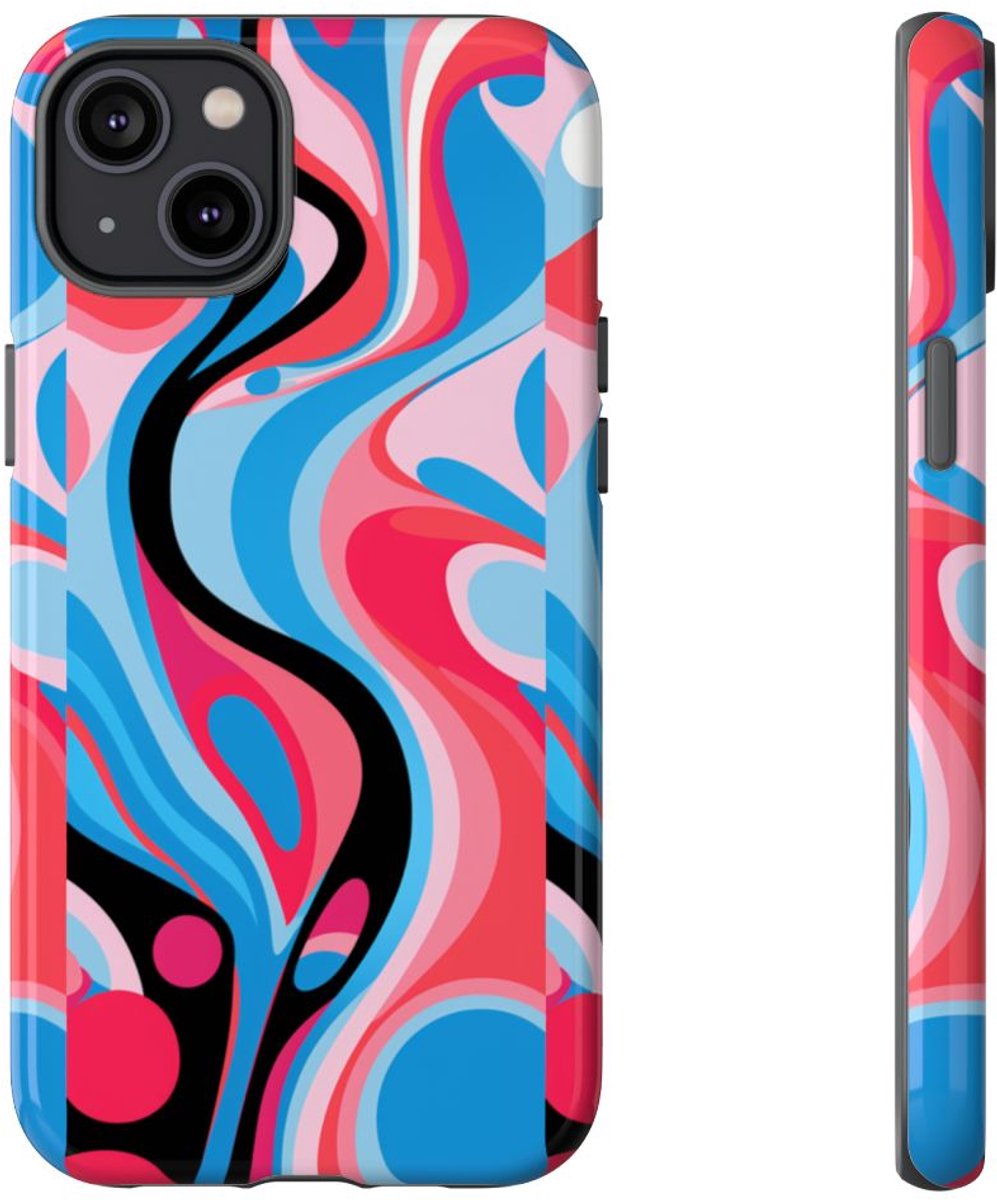 Abstract Kleurrijk Vloeiend Patroon – Telefoonhoesje Geschikt voor iPhone 14 Plus