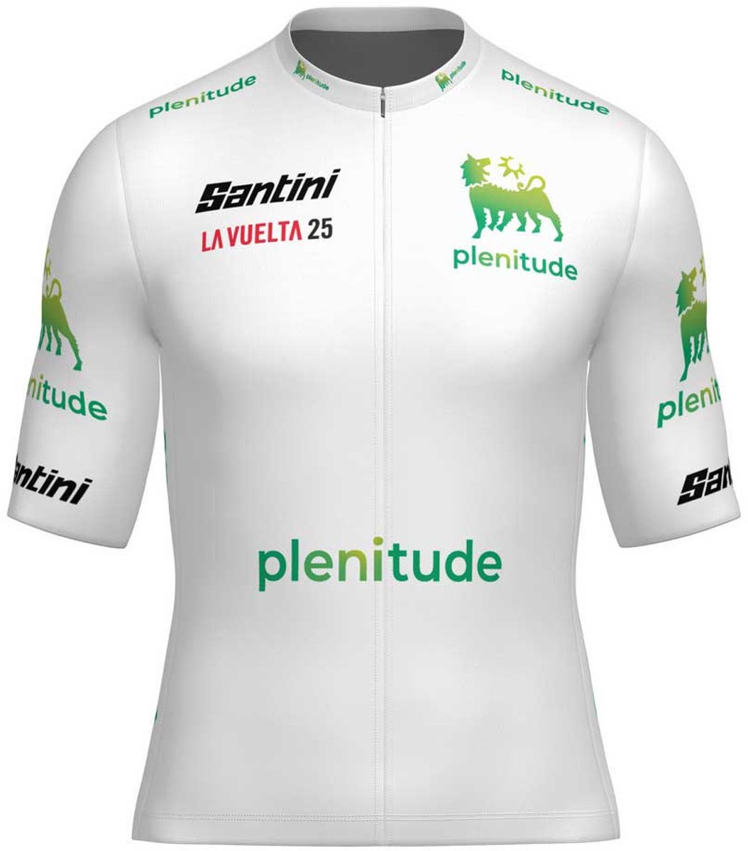 Santini La Vuelta Young Leader Korte Mouw Wielertrui Wit XL Man