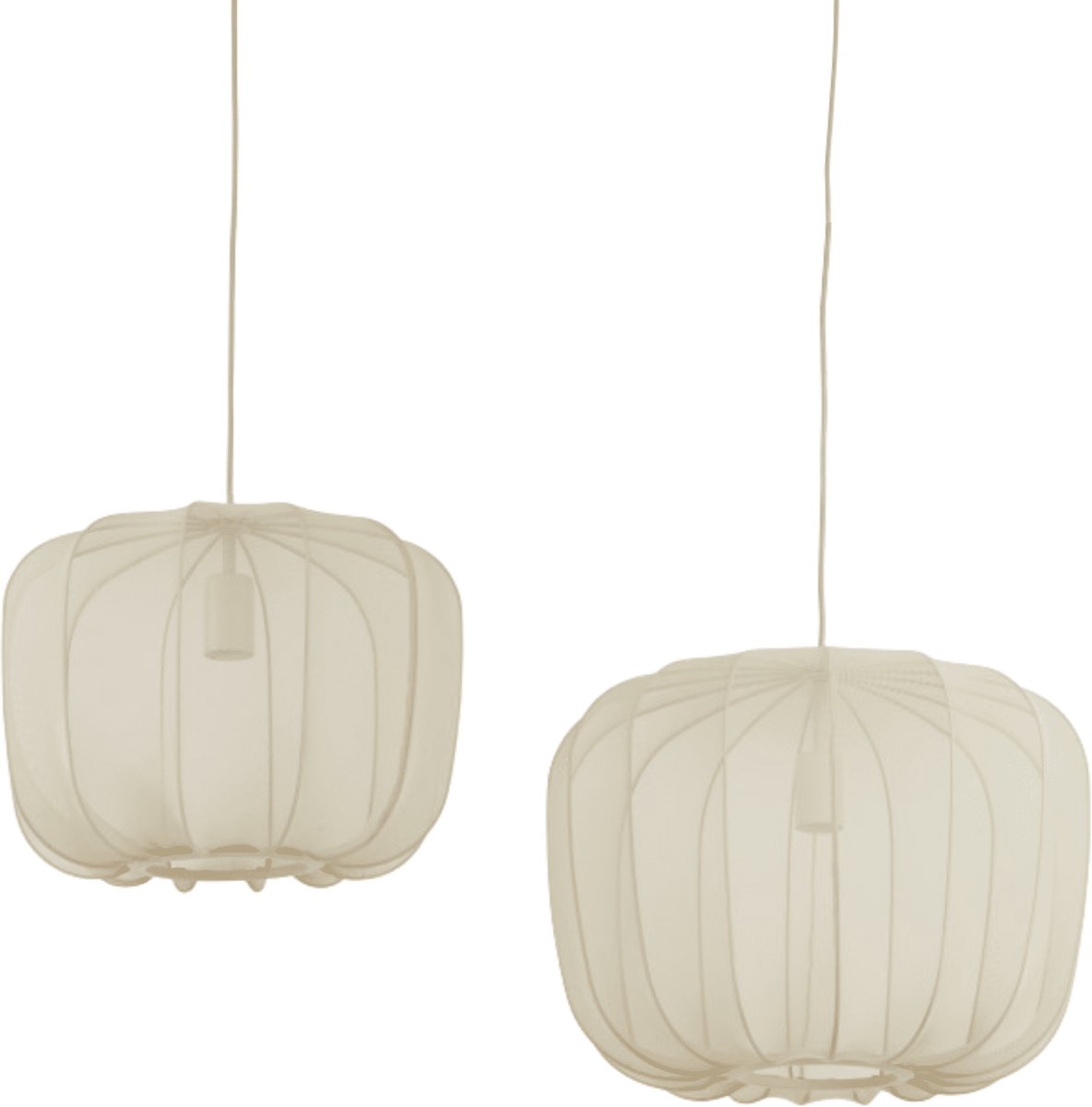 Light & Living Hanglamp Plumeria - Zand - Set Ø40+Ø50cm - Modern - Hanglampen Eetkamer, Slaapkamer, Woonkamer