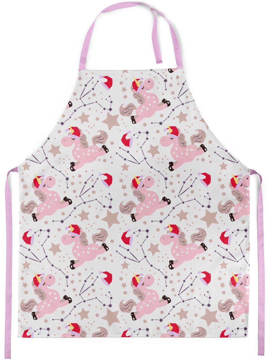FEROCITY - Kinderschort Universele kindermaat Schildersschort - met klittenband - Unisex - Eenhoorn Sterren