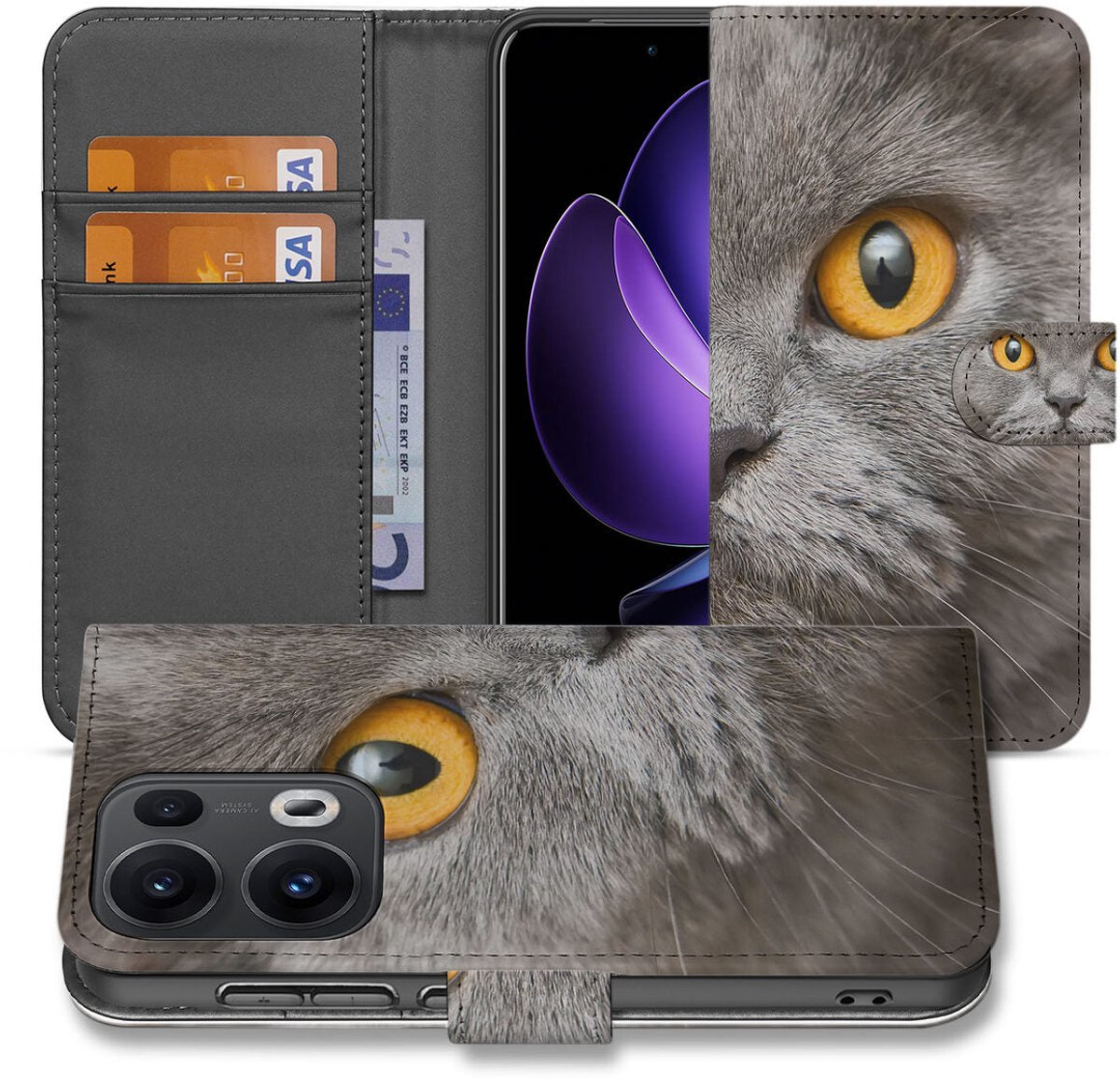 Telefoonhoesje met Pasjes OPPO Reno 13 Pro Britse Korthaar