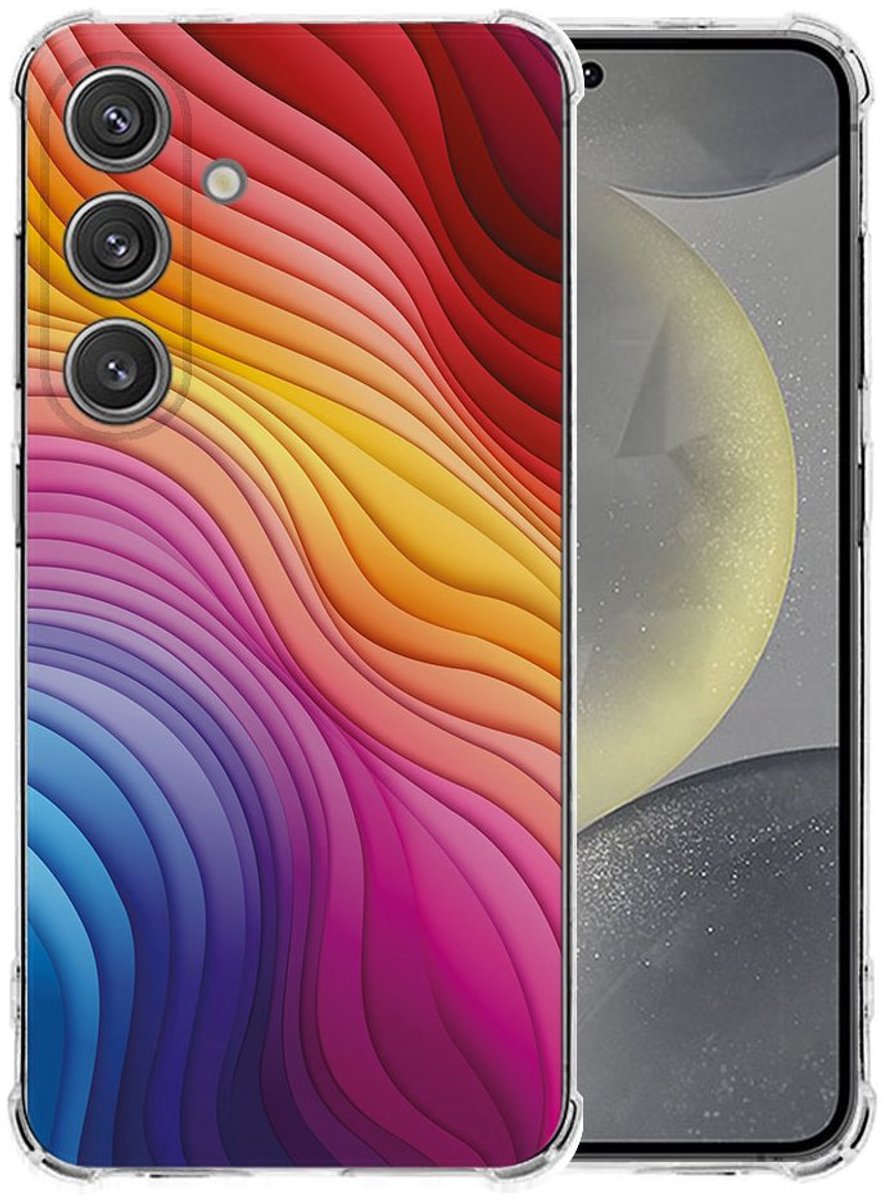 Samsung Galaxy S25 Plus Hoesje - Regenboog TPU Antishock