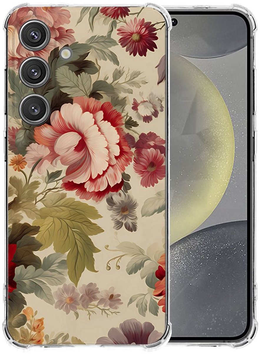 Samsung Galaxy S25 Plus Hoesje - Bloemen TPU Antishock