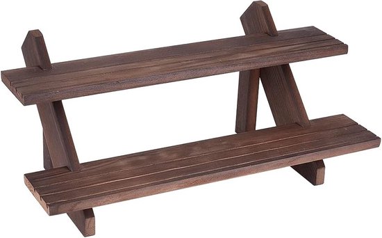 Présentoir à Bijoux décoratif en bois PolkaHome® à deux niveaux et rainures pour Diverse Présentoirs