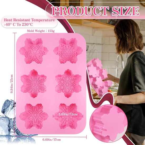MARUKO 2 Pièces Moule Silicone Flocons De Neige Bougeoir - Résine Époxy Bougie Noël DIY