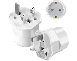 UK adapter reisadapter, 2 stuks adapter Engeland Duitsland stekker, Engeland Duitsland stekker, type G, UK stopcontact Travel Plug voor Engeland UK, Ierland, Singapore, Hong Kong, Polen, Dubai